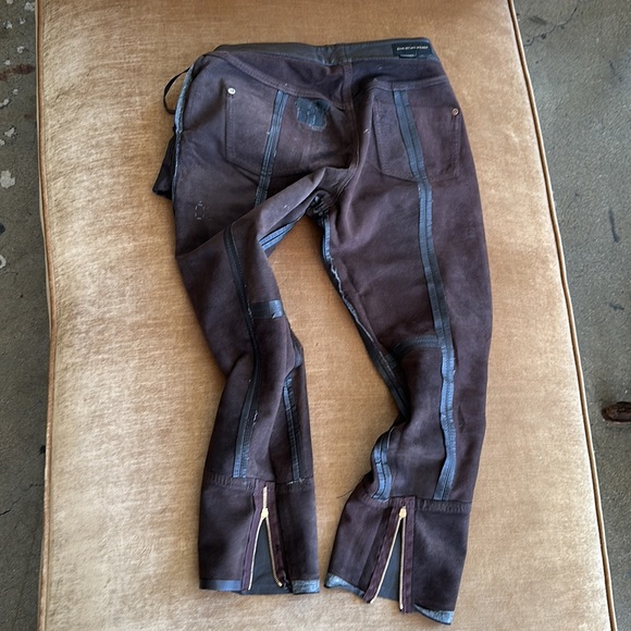 Glove softest leather Pants Jeans style Zippers ankles42 size Low rise. Designer - Picture 3 of 16